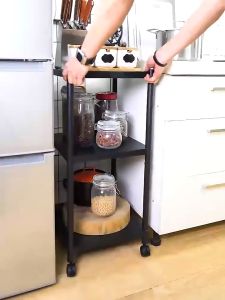 Rak dapur / Rak pajangan / Rak Penyimpanan Dapur / Rak Penyimpanan Peralatan Memasak Untuk Microwave Oven dan Panci/rak piring lemari dapur/rak bumbu dapur