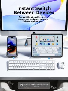 Wireless Bluetooth Keyboard and Mouse Set for Office Use