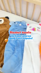 Selimut Bayi Tebal Baby Blanket Selimut Topi Bayi Selimut Tidur Bayi Selimut Hoodie Hoodie Blanket Alas Tidur Bayi HA BS-03