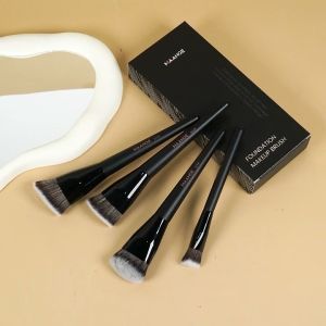 MAANGE 4Pcs Large-Head Makeup Brush Foundation Brush Contour Brush Blush Brush Contour Brush Advanced Black Beauty Tools