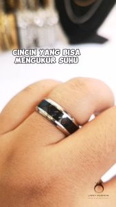 Cincin Pria Wanita Titanium Thermo Pengukur Suhu 100% Stainless Steel Titanium Cincin Titanium Import Cincin Titanium Pria Wanita Anti Karat Cincin Anti Karat