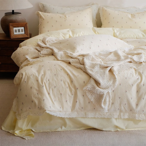 shui yang | Bộ Chăn Ga Gối Phong Cách Pháp Bằng Cotton Sạch 100%