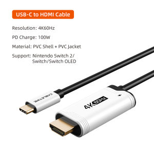 Cabletimes | CABLETIME PD100W 4K 60Hz HDR Switch 2 HDMI Cable USB C to HDMI Cable Adapter for Nintendo Switch 1 Switch 2 OLED PS4/5 Laptops