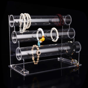 Acrylic Three-Layer Bracelet Stand Transparent Jewelry Display Holder Watch Hair Band Chain Link Necklace Holder Storage Rack