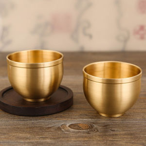 1 Pc Water Cups High-color Value of Pure Copper Small Wine Cups All Brass Traditional High-end Household Tea Cups Water Cups