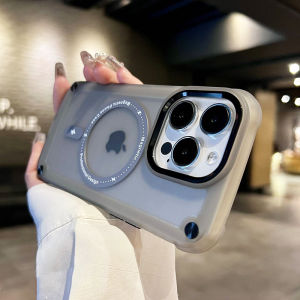 CrashStar MagSafe เคสโทรศัพท์แข็งมูมด้านหนาสำหรับ iPhone 15/14 Pro Max Plus/13 Pro Max/12 Pro Max/11 Pro Max ชาร์จไร้สายเคสใส่โทรศัพท์เคสกันกระแทกโทรศัพท์โปร่งใสกันกระแทกขายดี