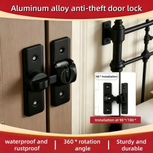 Barn Lock - Privacy Protection Sliding Lock Safe Sliding Lock for Barns Cabinets Bathroom Garage Garden Windows