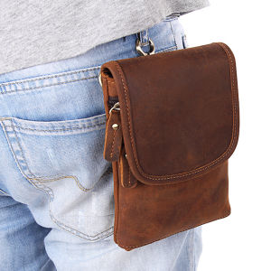 Royal Bagger Sling Bag for Man Genuine Cow Leather Cowhide Handmade Shoulder Bags Crossbody Waist Belt Bag Small Phone Wallets Purse