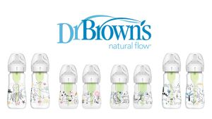 Dr. Brown’s™ Anti-Colic Options+™ Wide-Neck Baby Bottle with Level 1 Nipple/Teat (Ocean Design)