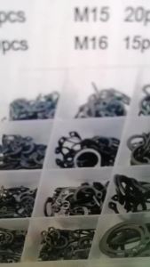 1Box GB894 M3 M4 to M20 Assortment Kit Black 65mn Stainless Steel Shaft Bearing Retaining Clip Snap Ring C Type External Circlip