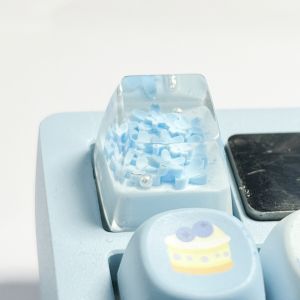 Cute Flower Custom Keycaps Resin Drip Glue Cherry Transparent Cross Shaft for ESC Game Mechanical Keyboard Keycap