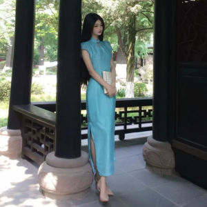 CHANGTONG | Traditional Style Improved Cheongsam Dress Summer Wear