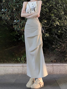 High Waist A-Line Midi Skirt with Side Slit for Women Autumn New Style plus Size Workwear Slimming Skirt Long Skirt