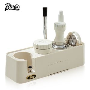 BINCOO Coffee Tamper Set Powder Distributor Portafilter Dispenser Base 3-Piece Set Espresso Machine Handle Storage Base Powder Press Hammer Set 51MM/58MM