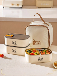 MODERN SWEETHOME | Microwave-Safe Insulated 304 Stainless Steel Divided Lunch Box