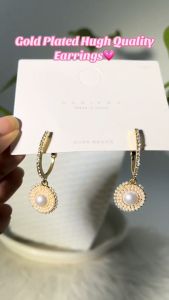 Pearl Diamond Luxury Earrings High Quality Jewelry Gold Plated Hypo-allergenic for Women