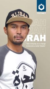 Kaos Dakwah Pria Distro Muslim Tsiyaby - Hijrah Raglan Lengan Panjang