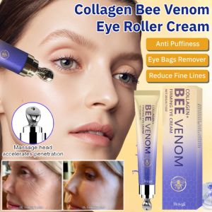 Collagen Bee Venom Eye Roller Anti Puffiness Eyes Cream Eye Bags Remover Reduce Fine Lines Firming Lifting Massage Eye Cream