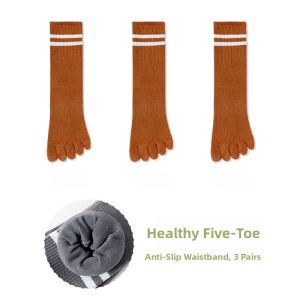 Miiow | Womens Five-Finger Antibacterial Short Socks Cotton Sweat-Absorbing No-Show Anti-Odor Breathable Mid-Calf Autumn Socks