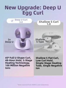 AUX | AUX Deep U Egg Roll Hair Curling Iron 32mm Long-lasting Wave Pattern Styling Tool for Women Salon Home Travel Use