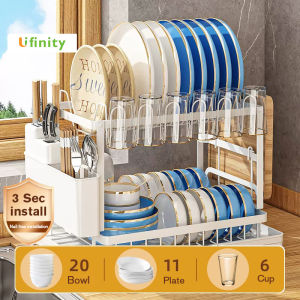 Lifinity Kệ Gấp Gọn Nhà Bếp Đa Năng Kệ Để Bát Đĩa-Thép Carbon 42&55Cm Màu Đen