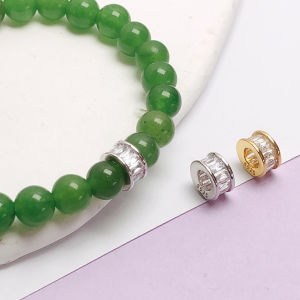 S925 Sterling Silver Spacer Beads Fine Work Zircon Crystal Wheel Beads DIY Handmade Bracelet Accessories Jewelry Fashion