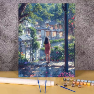 Kayou | Picture By Numbers Abstract Flower Female DIY Frameless HandPainted Wall Art Coloring Painting for Living Room Home Decoration