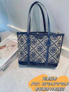 New Tory Burch One Shoulder Crossbody Bag Classic Tote Large Capacity Bag Casual Style Bag Trendy Old Flower Letter Bag