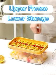 64 Grid Silicone Ice Cube Mold Ice Tray Household Food Grade Press Type Large Capacity Ice Box Ice Maker Refrigerator Ice Handy Gadget