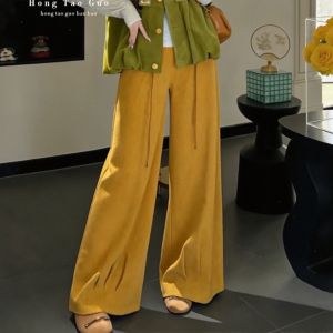 XUECAIQI | Youthful Country Style Mixed Stitching Shirt Vest and Wide-leg Pants Set for Women