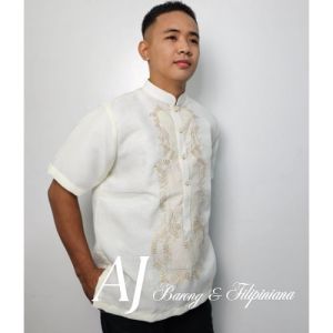 POlO BARONG VENUSHA BEIGE COMPUTERIZE EMBROIDERY LINING GEENA