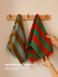 Pure Cotton Plaid Towel Retro Soft Absorbent Face Wash for Men And Women Home Use Couple Matching Bath Towels And Face Towels