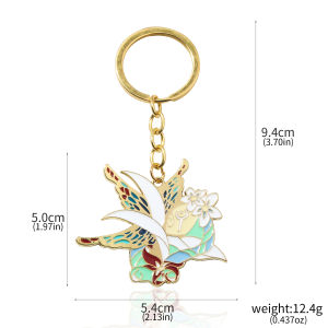 Game Final Fantasy VII FF7 Keychain Pendant Lily Peacock Metal  Keychain Cosplay Props For Men Women Pendant Jewelry Gift