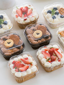Oven-safe Disposable Heat-resistant Square Muffin Baking Paper Cups With Lid