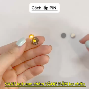 1 cái Chip LED nam châm 10mm VÀNG ĐẬM không chớp sử dụng cho tượng nhỏ mô hình