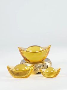 กิมตุ้ง 20 ชิ้น ก้อนทองมงคล หยวนเป่า เงินตำลึงจีน คริสตัลก้อนทองหยวนเป่า เหรียญจีนโบราณ