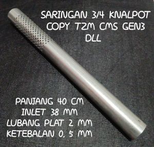 SARINGAN 3/4 KNALPOT COPY TZM CMS GEN3 DLL INLET 38 MM LUBANG PLAT 2 MM PANJANG 40 CM