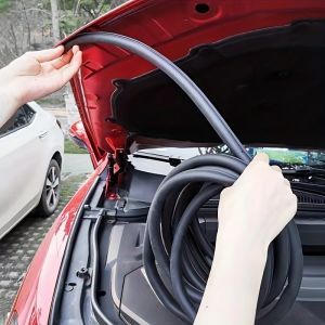 D-Type Rubber Seal Strip for Car Hood & Trunk Dustproof Sound Insulation & Noise Reduction Universal Fit