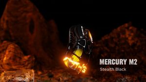 GravaStar Mercury M2 26000 DPI Gaming Mouse – 1000 Hz Wired/Wireless Stealth Black Hollow-Design 5 Prog Buttons & GLOWSYNC RGB