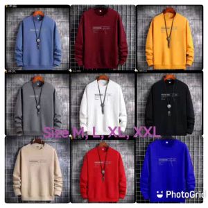 Bisa COD Sweater Keren Crewneck Elegan Kaos Pria Trendy Sweatshirt Kasual Sweter Cowok Baju Westerner