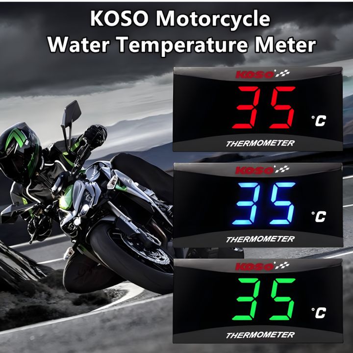 KOSO Motorcycle Water Temperature Mini Meter Universal LCD Digital ...