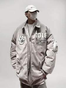 Retro Embroidery Corduroy Padded Coat