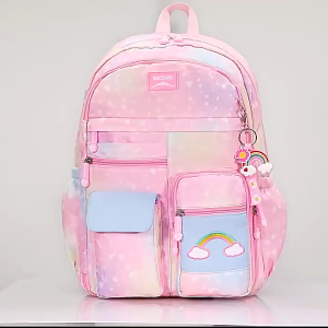 16 Inch Rainbow School Bag for Girls Kids Waterproof Large Capacity Backpack Age 6-12