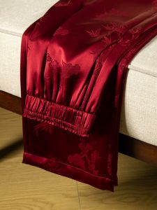 New Chinese Style Loose Fit Ice Silk Acetate Wide Leg Pants Women Summer Thin New Model Trousers High Waist Straight Leg Pants