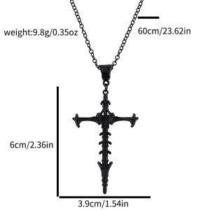 Bandai | Diablo Skull Skeleton Cross Pendant Necklace Vintage Fashion Old Fashionable Mens Necklace