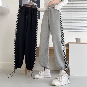 กางเกงขายาวทรงหลวมเอวสูงสไตล์ลำลองผู้หญิงฤดูใบไม้ร่วง 2025 กางเกงวอร์มแฟชั่นใหม่ กางเกงขายาวทรงหลวม