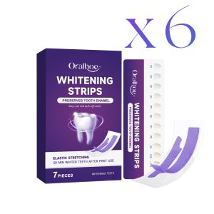 oralhoe | Purple Teeth Whiten-ing Strips Kit 3d Painless Bleaching Dental Care Remove Coffee Stain Lasting Effective Tooth Brighten Strips