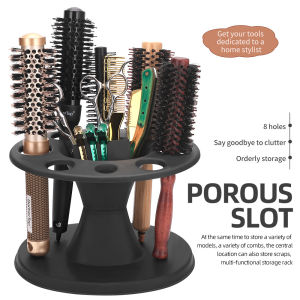 "8-Slot Comb Storage Rack | Durable Plastic Organizer for Hairbrushes | Space-Saving Design | Perfect for Salon & Home Use"