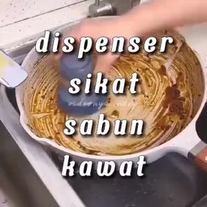 Wire Brush Sikat Sabut Kawat + Dispenser Sabun Cuci Piring Sikat Panci 2 In 1
