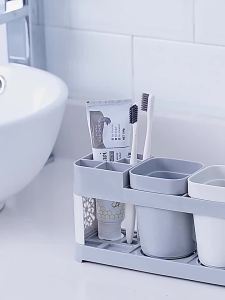 Toothbrush Cup Storage Set Bathroom Squeezer Shaver Dispenser Cawan Berus Gosok Gigi 牙刷杯